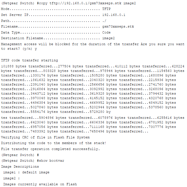 How do I download a backup image and make it active using CLI commands
